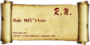 Rab Márton névjegykártya