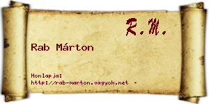 Rab Márton névjegykártya